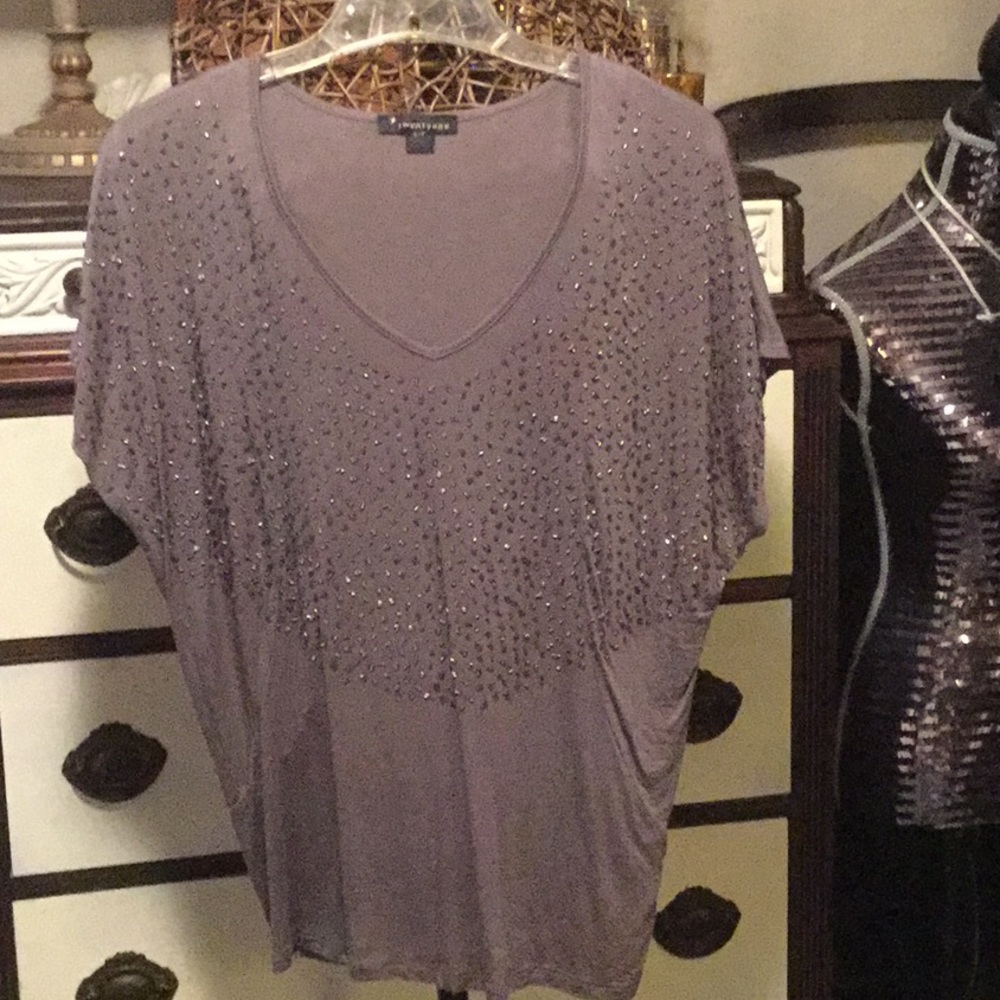 Twenty one taupe beaded top
